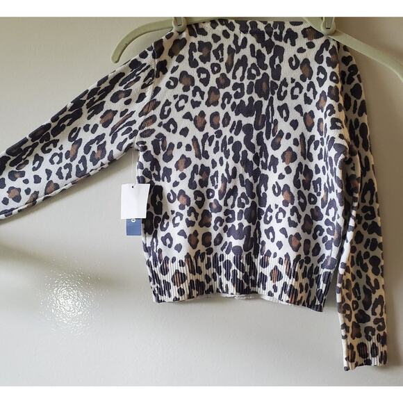 Old Navy Girls Size XS (5) Leopard Cardigan Rhinestone Buttons - Picture 5 of 8